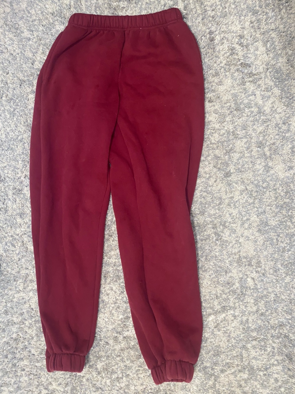Edikted Fleece Lined Burgundy Jogger Pants